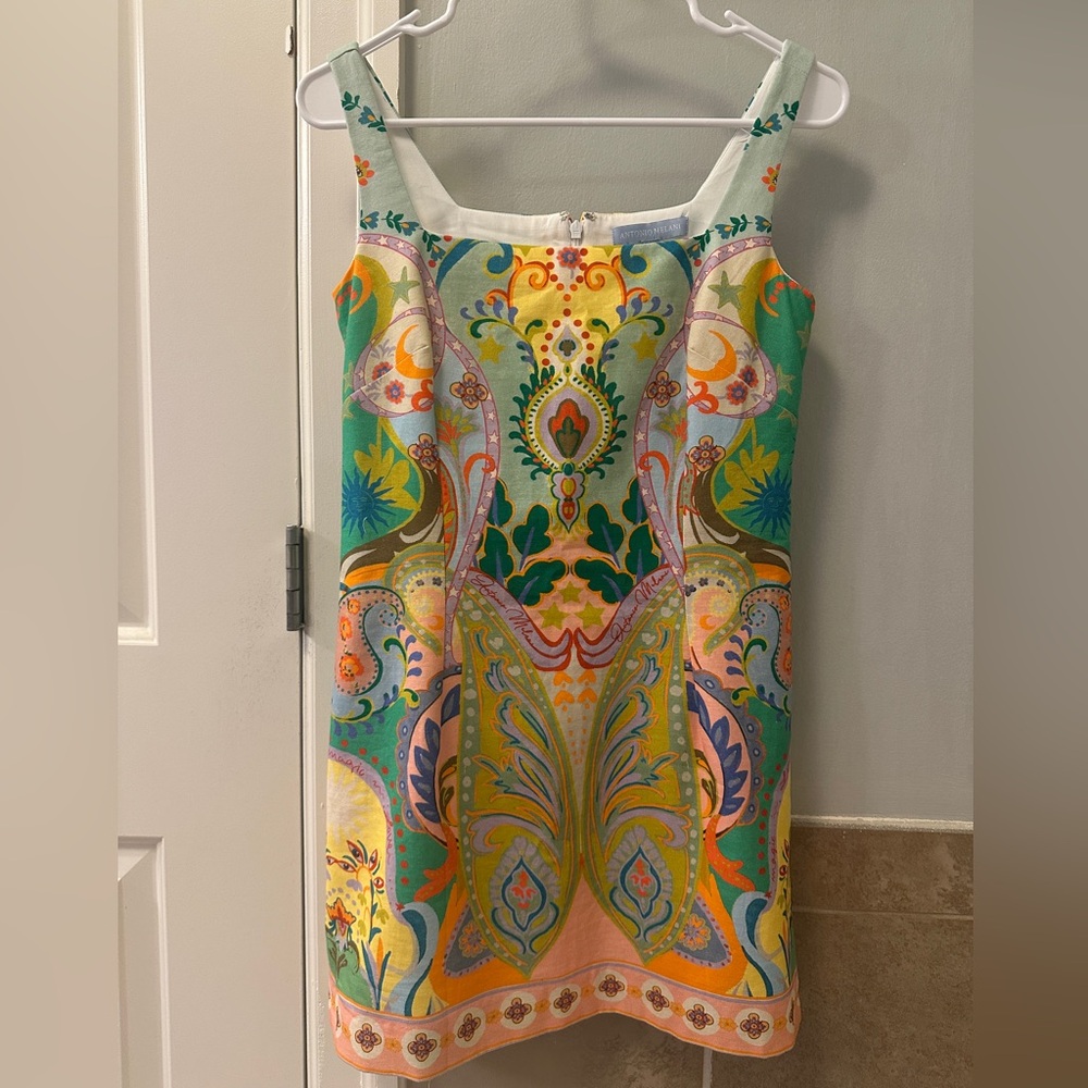 Antonio melani printed linen paisley dress